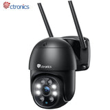Ctronics-Caméra de permission Extérieure IP WiFi 360, Dispositif de Sécurité avec Vision Nocturne et Audio Bidirectionnel, Suivi existent des Personnes, ONVIF CCTV