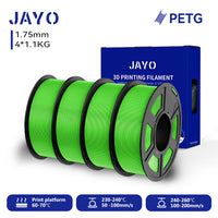 Filament PETG JAYO pour imprimante 3D FDM, 2 bobines de 1,75 mm, enroulement soigné, 2,2 kg/lot