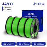 Filament PETG JAYO pour imprimante 3D FDM, 2 bobines de 1,75 mm, enroulement soigné, 2,2 kg/lot