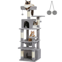 Grand arbre et tour pour chats d'intérieur, avec postes à gratter recouvertes de Sisal, hamac spacieux, perchoirs rembourrés et condos, jouets pour chats