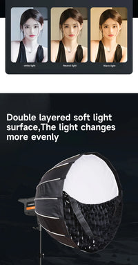 MIAOTU Lampe de photographie LED COB 200 W pour vidéo en direct, éclairage d'appoint haute luminosité 2700-6500 K, éclairage photographique