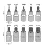 [EU Stock] 10pc clé à douille 1/2 douilles multi-dents internes jeu de douilles M4-M18 Allen Hex Cliquet Enroulé M-Sleeve Drive Socket