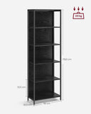 VASAGLE Bibliothèque LED à 6 Niveaux, Étagère à Lumière Réglable, Meuble de Rangement avec Cadre en Acier, 30,3 x 60 x 178,6 cm, pour Salon, Chambre, Bureau