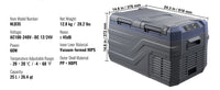 SucceBuy Réfrigérateur de voiture congélateur portable double zone réfrigérateur de voiture réfrigérateur gamme réglable 12/24 V DC et un congélateur à compresseur