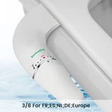 SAMODRA Fixation de bidet ultra mince pour siège de toilette – Double buse, pression d'eau réglable, pulvérisateur de cul non électrique
