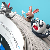 Marque-page animaux rigolos, design original et amusant en PVC