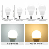 Lot de 10 ampoules LED E27/E14 (20W, 18W, 15W, 12W, 9W, 6W, 3W) - Alimentation 220V - Éclairage spot - Blanc froid/chaud