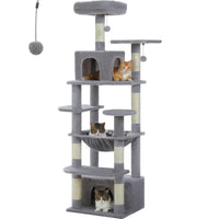 Grand arbre et tour pour chats d'intérieur, avec postes à gratter recouvertes de Sisal, hamac spacieux, perchoirs rembourrés et condos, jouets pour chats