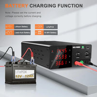 KUAIQU Adjustable Switching DC Power Supply 30V 10A 6A Lab Bench Power Supply 60V 5A 120V 3A Output Preset Current 20A 30A 60A