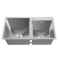 Double évier en acier inoxydable, vaisselle avec égouttoir, évier caché profond, accessoires de salle de bains et de cuisine, articles ménagers