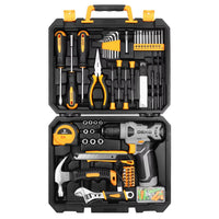 DEKO-Analyste d'outils électriques ChlorAnalyste avec perceuse sans fil 8V, mandrin sans clé 10mm 126 en effet, kits d'outils à main professionnels pour le bricolage domestique, 3/8 pièces
