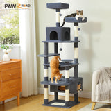 Grand arbre et tour pour chats d'intérieur, avec postes à gratter recouvertes de Sisal, hamac spacieux, perchoirs rembourrés et condos, jouets pour chats