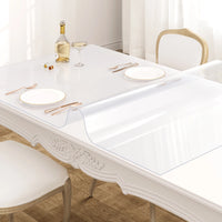 Film de Table Rectangulaire Transparent en PVC Transparent, Nappe Imperméable, Décoration de Noël, Couverture de Protection Haute Brillance, 1mm