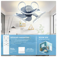Ventilateur de plafond intelligent avec lumières LED pour chambre à coucher (répété inutilement) avec télécommande et application de contrôle pour salle à manger