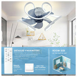 Ventilateur de plafond intelligent avec lumières LED pour chambre à coucher (répété inutilement) avec télécommande et application de contrôle pour salle à manger