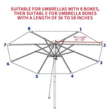 Parasol Patio parapluie remplaçable tissu plage auvent été extérieur jardin Protection Uv Parasol parapluie haut tissu 6/8 nervures