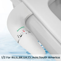 SAMODRA Fixation de bidet ultra mince pour siège de toilette – Double buse, pression d'eau réglable, pulvérisateur de cul non électrique