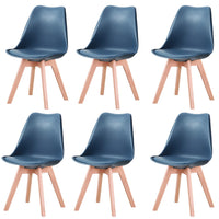 Un ensemble de 6 chaises de salle à manger médiévales nordiques, siège rembourré en PU, pieds en bois de hêtre, chaises de bureau pour salle à manger, chambre à coucher, balcon, Restaurant
