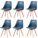 Un ensemble de 6 chaises de salle à manger médiévales nordiques, siège rembourré en PU, pieds en bois de hêtre, chaises de bureau pour salle à manger, chambre à coucher, balcon, Restaurant