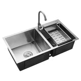Double évier en acier inoxydable, vaisselle avec égouttoir, évier caché profond, accessoires de salle de bains et de cuisine, articles ménagers