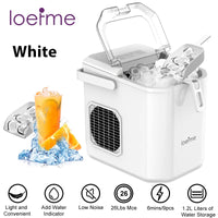 Machine à glaçons Loefme Desktop entièrement automatique en forme de balle, 12 kg/24 h, production de glace rapide, idéale pour un usage domestique, nettoyage automatique.