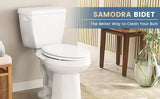 SAMODRA Fixation de bidet ultra mince pour siège de toilette – Double buse, pression d'eau réglable, pulvérisateur de cul non électrique