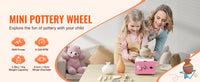 SucceBuy Mini roue de poterie 0-320 tr/min vitesse réglable bassin détachable 2,56 pouces/3,94 pouces 2 platines Art artisanat travail maison bricolage rose