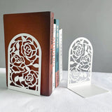 Serre-livres métal – Rose Élégante