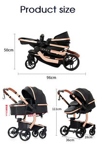 Poussette légère Magic ZC, poussette bébé 3 en 1, landau pour bébé, poussette légère en PU 3 en 1