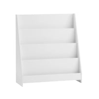 SoBuy KMB32 Bibliothèque pour enfants Étagère pour enfants Support pour journaux avec 4 étagères Étagère de rangement pour enfants Blanc