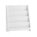 SoBuy KMB32 Bibliothèque pour enfants Étagère pour enfants Support pour journaux avec 4 étagères Étagère de rangement pour enfants Blanc