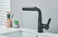 Robinet de lavabo à affichage numérique de température de cascade, pulvérisateur à jet de levage vers le bas, mélangeur d'évier d'eau chaude et froide, robinet de lavage pour salle de bains