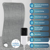 Tapis de massage chauffant pour les pieds, thérapie infrarouge, massage du dos et de la nuque, couverture électrique, coussin thermique en pierre de jade naturelle pour soulager la douleur