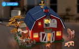 Ensemble de Construction de grange de ferme avec lumière, avec moulin à vent, tracteur, cheval, animaux, grand grange, jouet de Construction, Kit de briques pour adultes et adolescents de 8 ans et plus