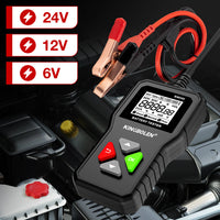 Testeur de batterie automobile KINGBOLEN BM550 : détection 6 V, 12 V et 24 V, analyseur de batterie automobile, capacité de démarrage à froid (CCA) de 100 à 2 000 mAh, outil d’analyse de la forme d’onde de la batterie.