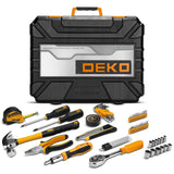 DEKO-Kit d'outils de réparation automobile, ensemble d'instruments mixtes, avec boîte à outils en plastique, mallette de rangement, 228 pièces