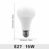 Lot de 10 ampoules LED E27/E14 (20W, 18W, 15W, 12W, 9W, 6W, 3W) - Alimentation 220V - Éclairage spot - Blanc froid/chaud