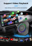 CarlinKit Android 13 LED AI Box, boîtier multimédia intelligent pour voiture, CarPlay sans fil, Android Auto sans fil, puce Qualcomm, carte SD extensible jusqu'à 512 Go
