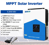 EASUN – onduleur solaire hybride à onde sinusoïdale Pure, 2,2 kw, 3,2 kw, 4,2 kw, 6,2 kw, 12V, 24V, 48V, avec contrôleur de puissance 80a, 120a, sans TVA