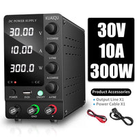 KUAIQU Adjustable Switching DC Power Supply 30V 10A 6A Lab Bench Power Supply 60V 5A 120V 3A Output Preset Current 20A 30A 60A