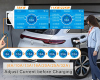 Feyree 22KW 32A Type2 EV chargeur 11KW 3P EVSE Wallbox 7.6KW 1P 4.3 pouces écran nouveau Smart APP contrôle Station de charge chargeur de voiture