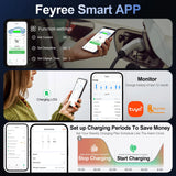 Feyree 22KW 32A Type2 EV chargeur 11KW 3P EVSE Wallbox 7.6KW 1P 4.3 pouces écran nouveau Smart APP contrôle Station de charge chargeur de voiture