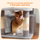 Grand arbre et tour pour chats d'intérieur, avec postes à gratter recouvertes de Sisal, hamac spacieux, perchoirs rembourrés et condos, jouets pour chats