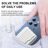Batterie externe magnétique portable 10 000 mAh 15 W, chargeur rapide sans fil universel Apple/Android avec câble intégré.