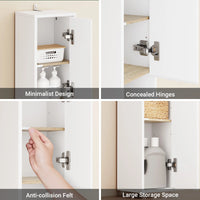 Armoire de salle de bain haute SoBuy BZR34 à 5 compartiments, 1 tiroir et portes, blanche, dimensions approximatives : 20 x 180 x 20 cm.