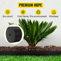 Bordure paysagère VEVOR, profondeur 25 cm, longueur totale 18,3 m, en PEHD recyclé enroulé, flexible et cintrable, pour l'aménagement paysager