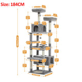 Grand arbre et tour pour chats d'intérieur, avec postes à gratter recouvertes de Sisal, hamac spacieux, perchoirs rembourrés et condos, jouets pour chats