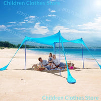 Auvent de plage familial 3x3, tente de plage extérieure pliable, grand abri solaire, tente de camping, tente coupe-vent pour la plage