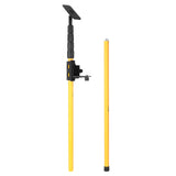 Perche télescopique de 4,2 m max. pour niveau à bulle, en alliage d'aluminium, réglable en hauteur, avec support extensible pour niveau laser 1/4'' et 5/8''.