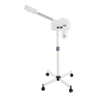 Vaporisateur facial à l'ozone 750 ml, hauteur réglable, rotation à 360°, appareil de soin du visage mobile pour salon de beauté et spa, blanc/noir